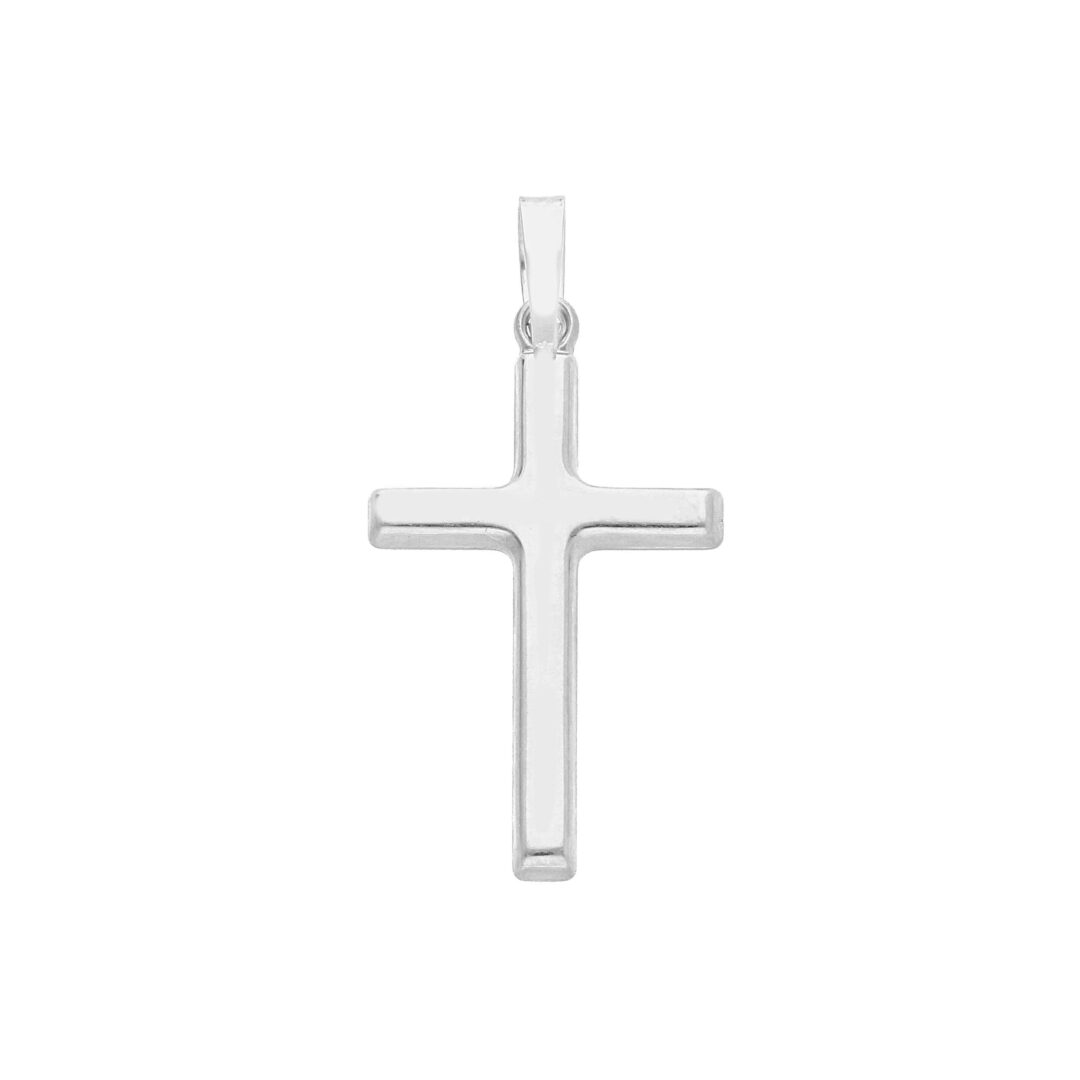 Croce Oro Bianco 750 Liscia Lucida