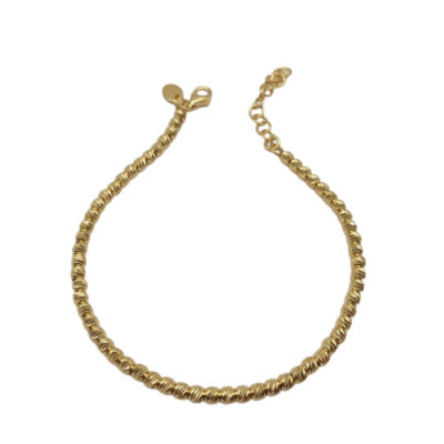 Bracciale Donna in Argento Dorato 925 con Palline Diamantate 3 mm