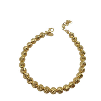 Bracciale Donna in Argento Dorato 925 con Palline Diamantate 6mm