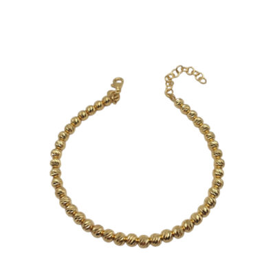 Bracciale Donna in Argento Dorato 925 con Palline Diamantate 4 mm