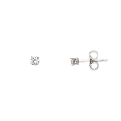 Orecchini Donna Oro Bianco 750 Punto Luce 3mm 4 Punte
