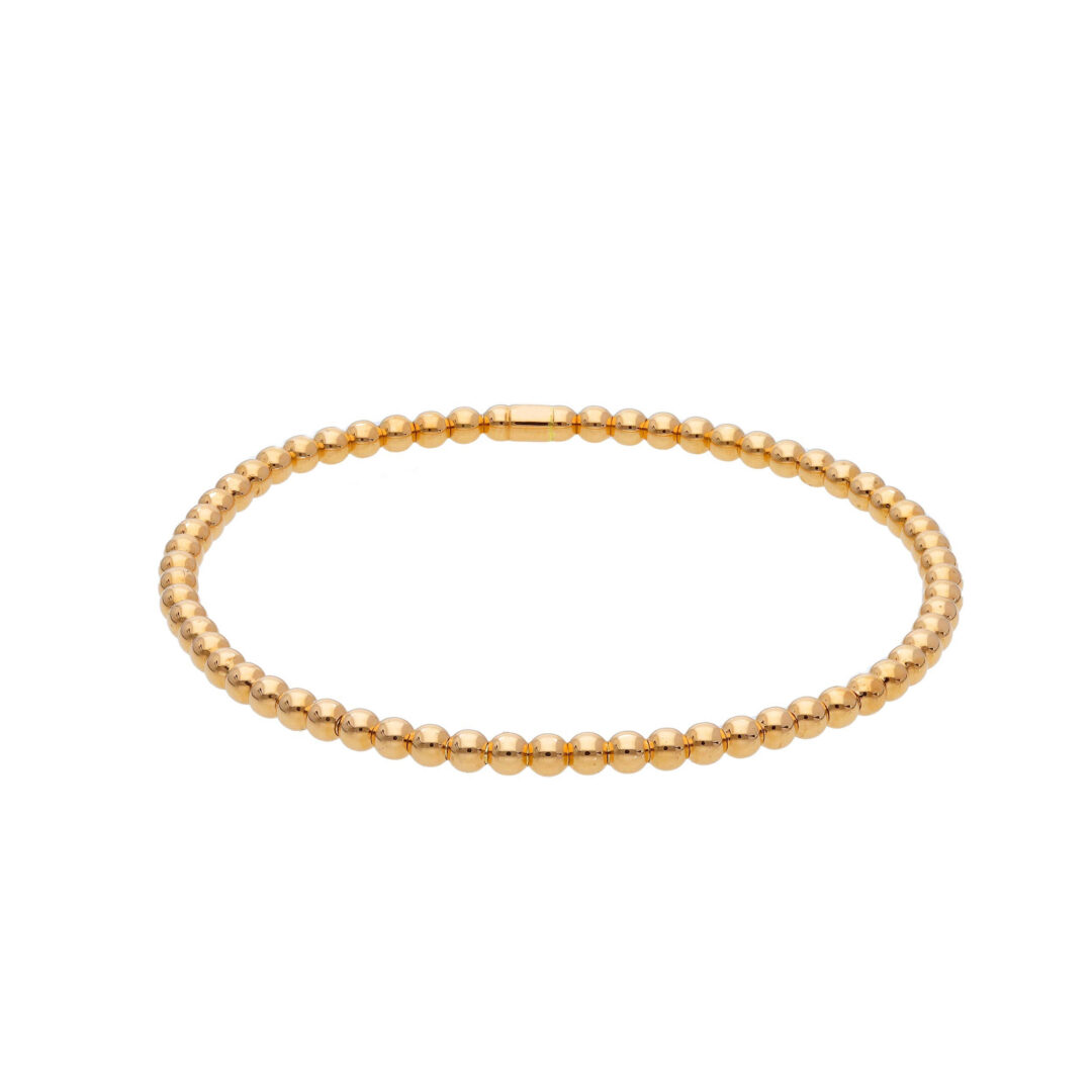 Bracciale Donna In Oro Giallo 750 Elastico/Flex a Palline Tonde 3 mm