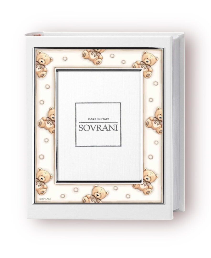 Album Beige Portafoto Argento Baby con Orsetti