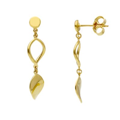 Orecchini Pendenti Donna Oro Giallo 750 con Foglioline