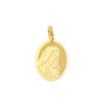 Medaglia Ovale con Madonna in Oro Giallo 750