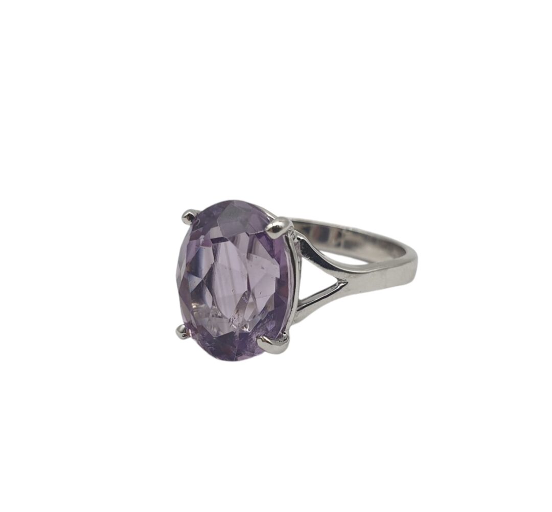 Anello In Oro Bianco 750 Con Ametista - immagine 2
