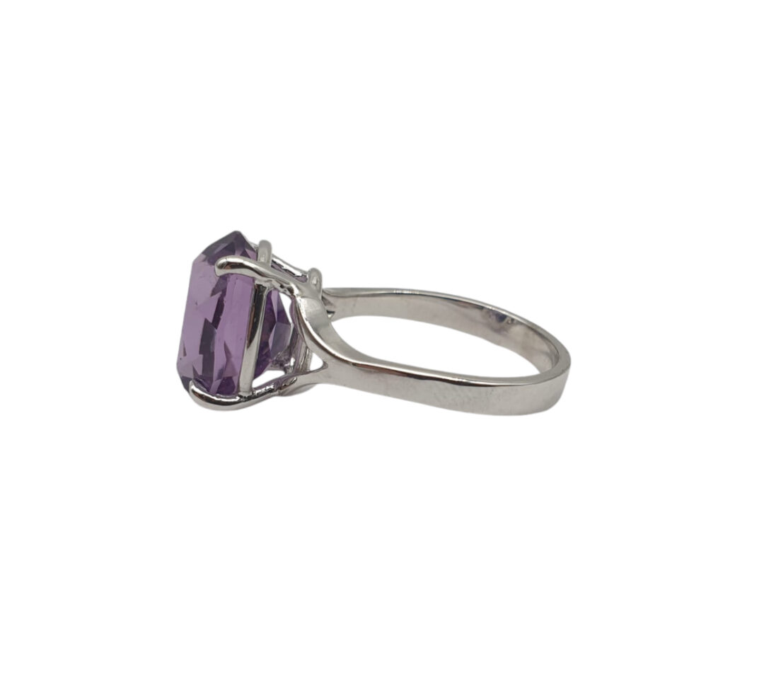Anello In Oro Bianco 750 Con Ametista - immagine 3