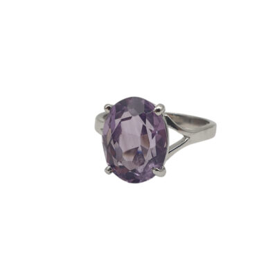Anello In Oro Bianco 750 Con Ametista