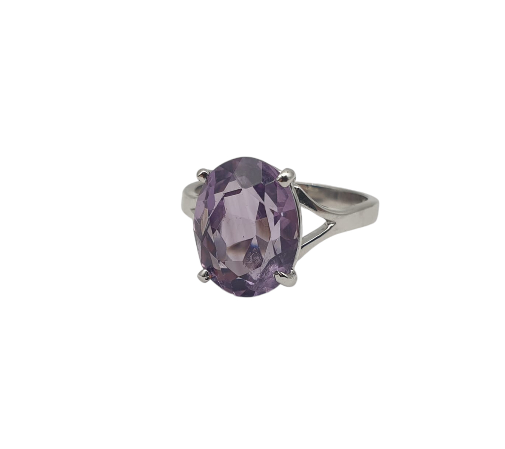 Anello In Oro Bianco 750 Con Ametista