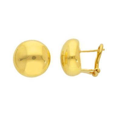 Orecchini a Lobo Bombati Tondi In Oro Giallo 750 con Clips