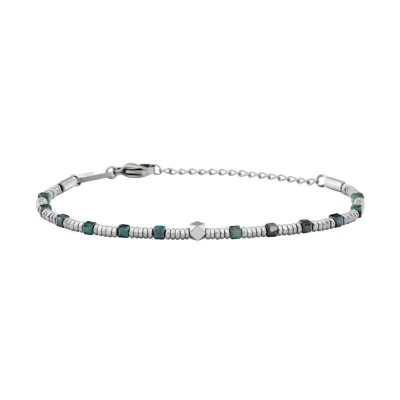 Bracciale Uomo in Acciaio e Radice di Smeraldo Breil Priam TJ3647