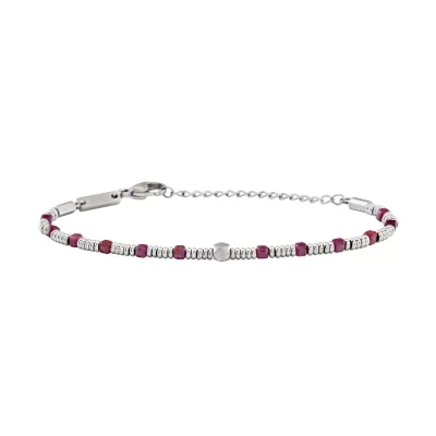 Bracciale Uomo in Acciaio e Radice di Rubino Breil Priam TJ3646