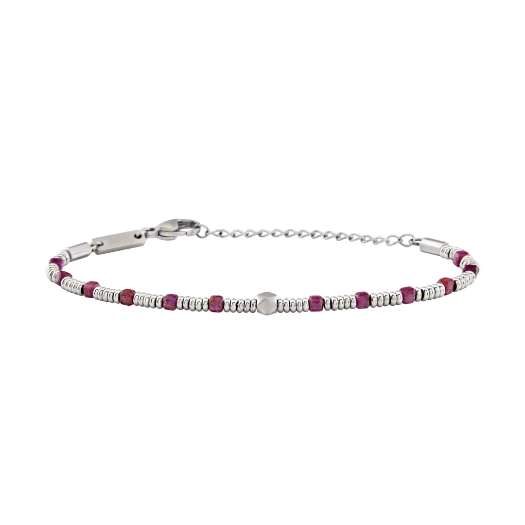 Bracciale Uomo in Acciaio e Radice di Rubino Breil Priam TJ3646