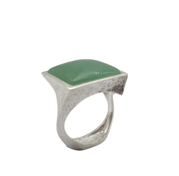 Anello PetraIn Argento Naturale con Agata Verde Quadrata MPAT1377 - immagine 2