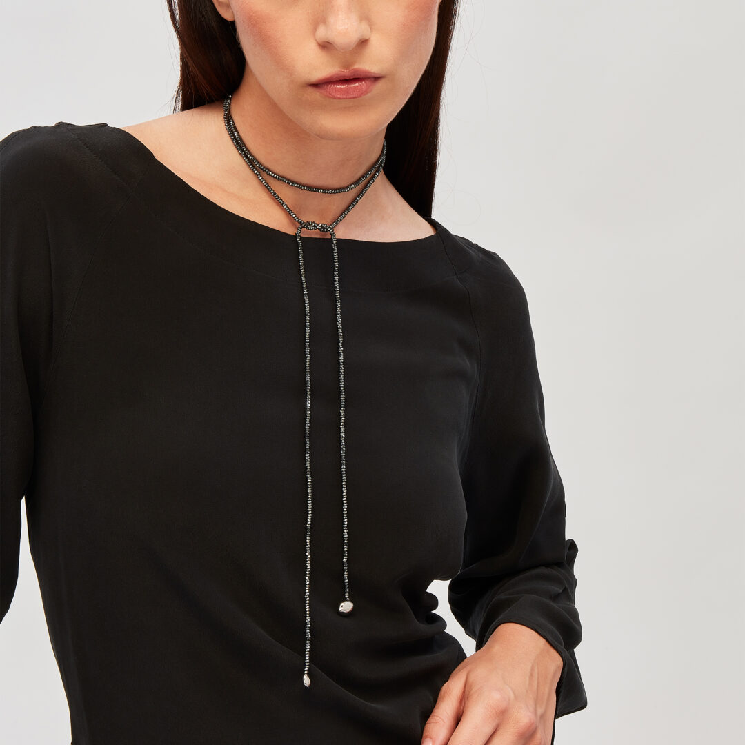 Collana Donna Breil a Sciarpa in Ematite e Acciaio B Rocks Tj37697 - immagine 2