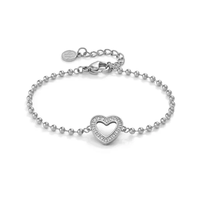 Bracciale Donna Acciaio Nomination Soffio d’Amore con Cuore e Zirconi 134000/022