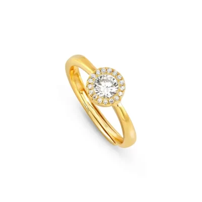 Anello In Argento Dorato Nomination Seidivina con Zircone Centrale 241400/012