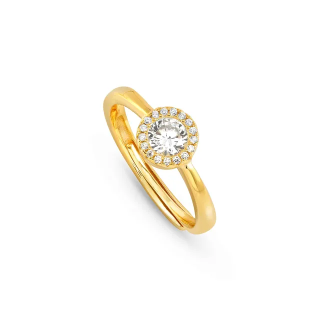 Anello In Argento Dorato Nomination Seidivina con Zircone Centrale 241400/012