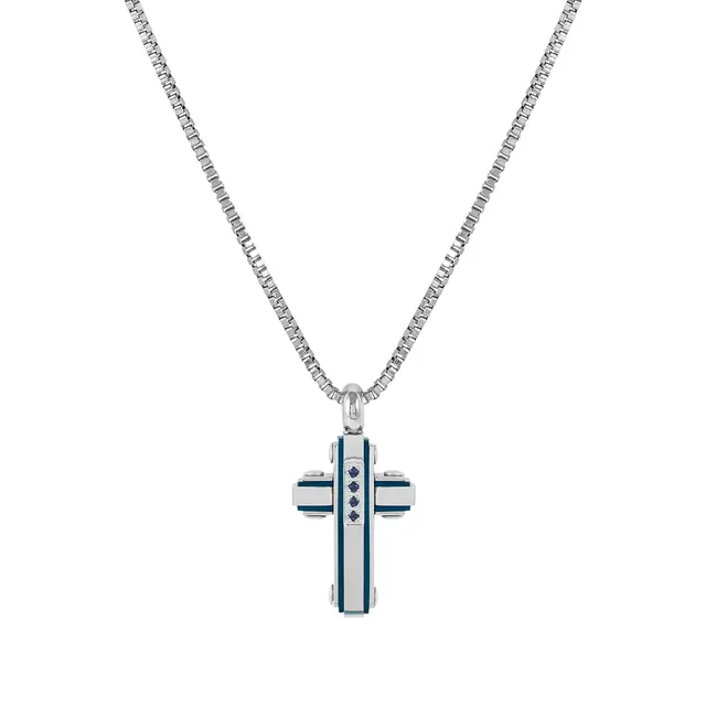 Collana Nomination Uomo in Acciaio e Zaffiri Blu Strong 028332/030