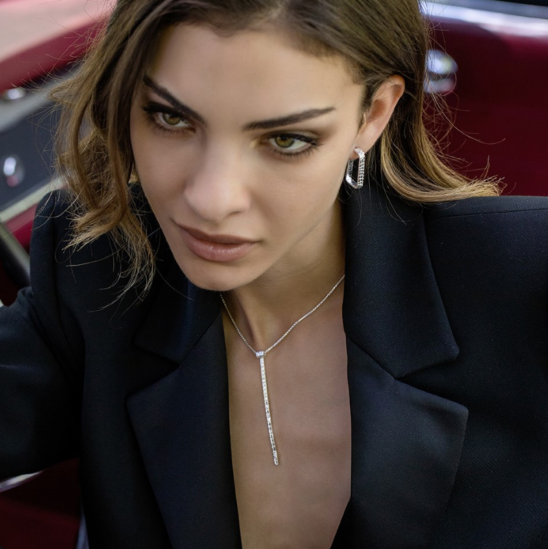 Orecchini Samantha a Lobo In Argento Athena Rettangolari OR7698 - immagine 2