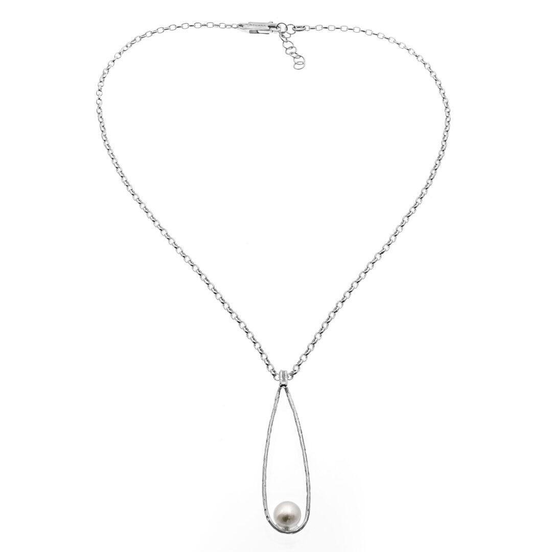 Girocollo Giulia In Argento Naturale Athena con Perla MPCN6370