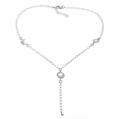 Girocollo Rosalie In Argento Naturale Athena con Sole, Luna e Cuore CN6388