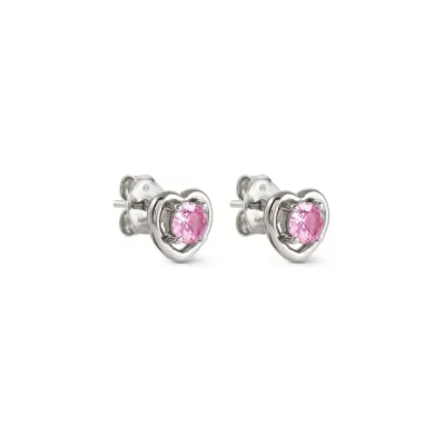 Orecchini a Cuore Nomination Cosmiclove in Argento 925 e Zircone Rosa 241711/002
