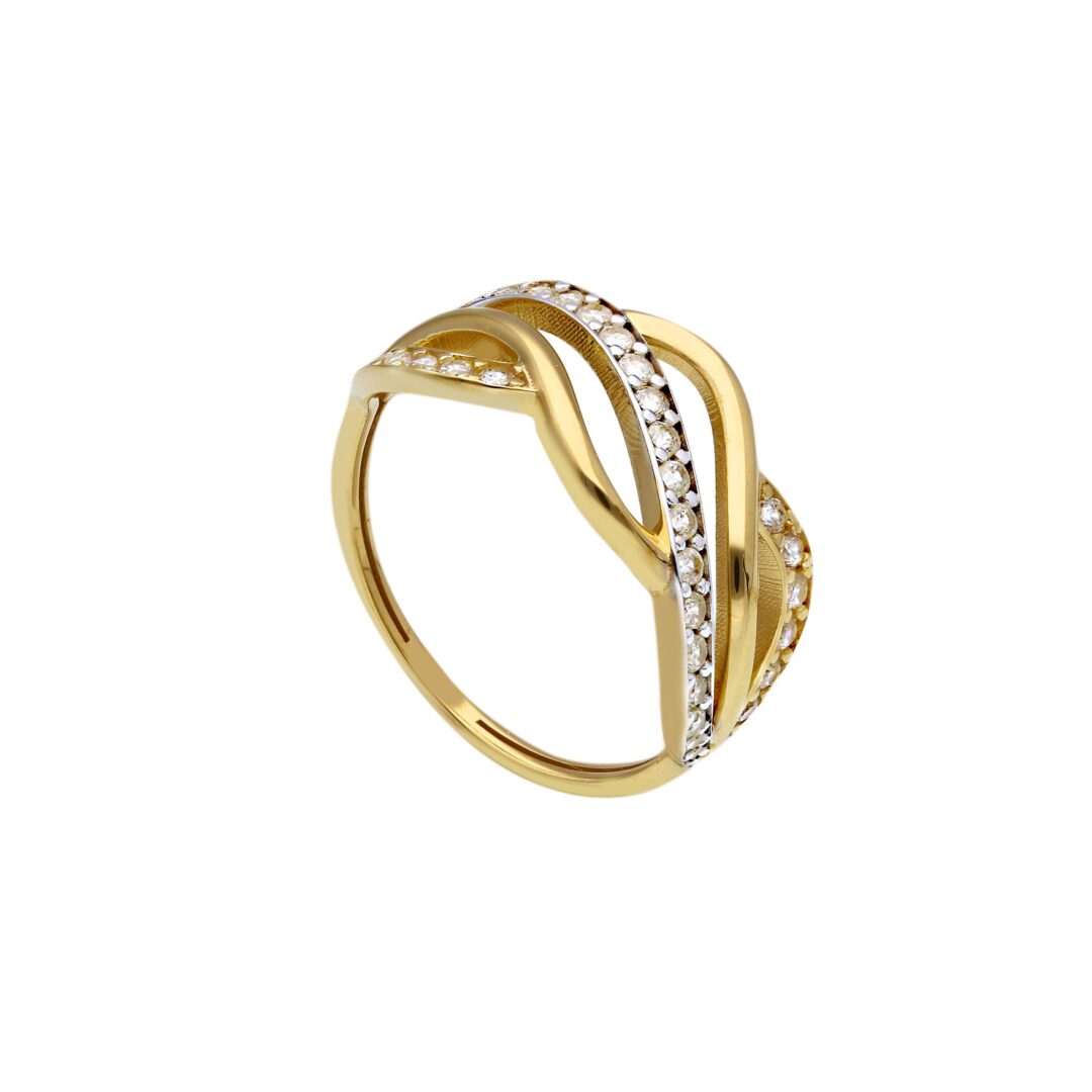 Anello Donna In Oro Giallo 750 Fantasia con Zirconi