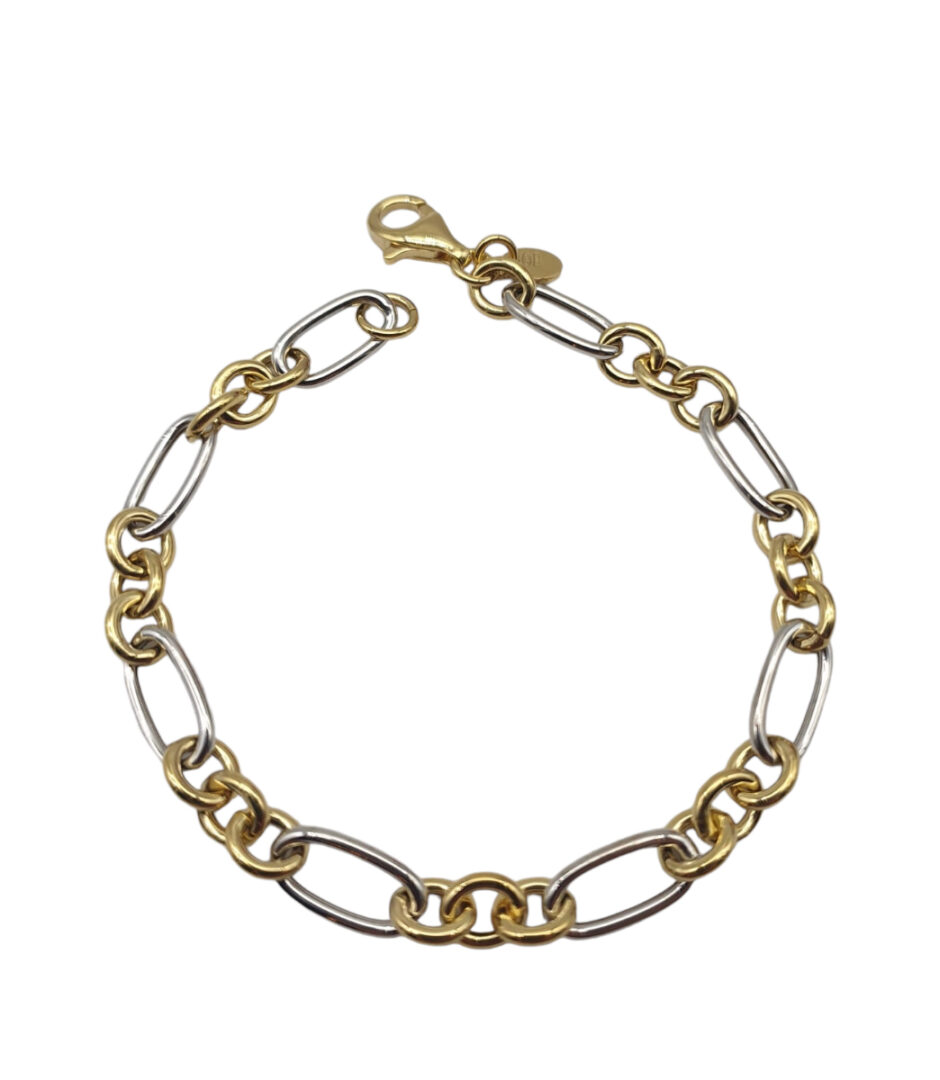Bracciale Donna in Argento Dorato Bicolore 925