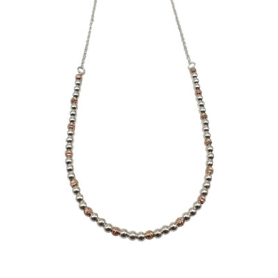Girocollo Donna In Argento Bicolore 925 con Palline
