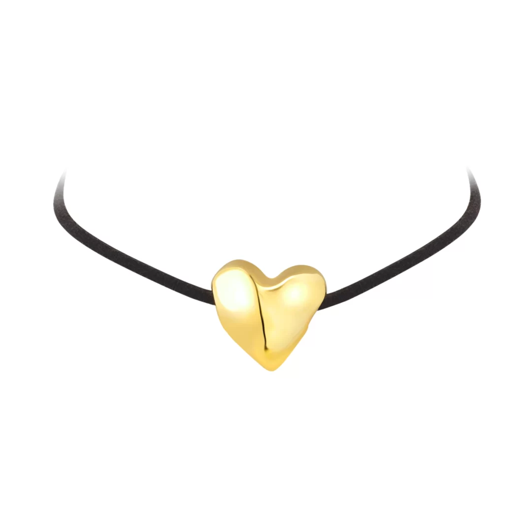 Collana Choker Acciaio Dorato Donna Breil Big Heart TJ3690