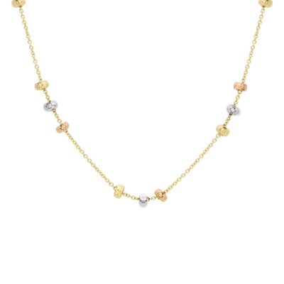 Girocollo Donna Oro Giallo 750 con Dischetti in oro Rosa e Bianco 750