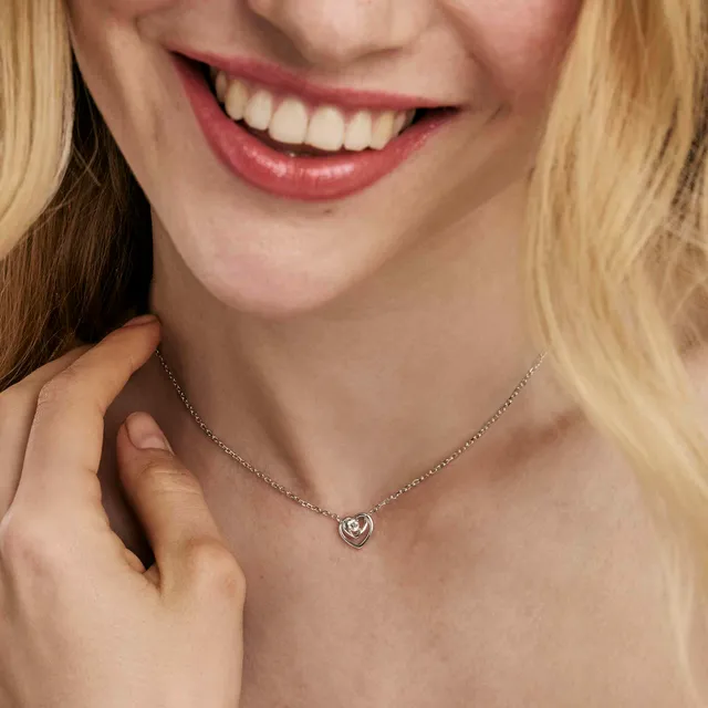 Girocollo a Cuore in Argento Nomination Cosmiclove con Zircone 241706/053 - immagine 2