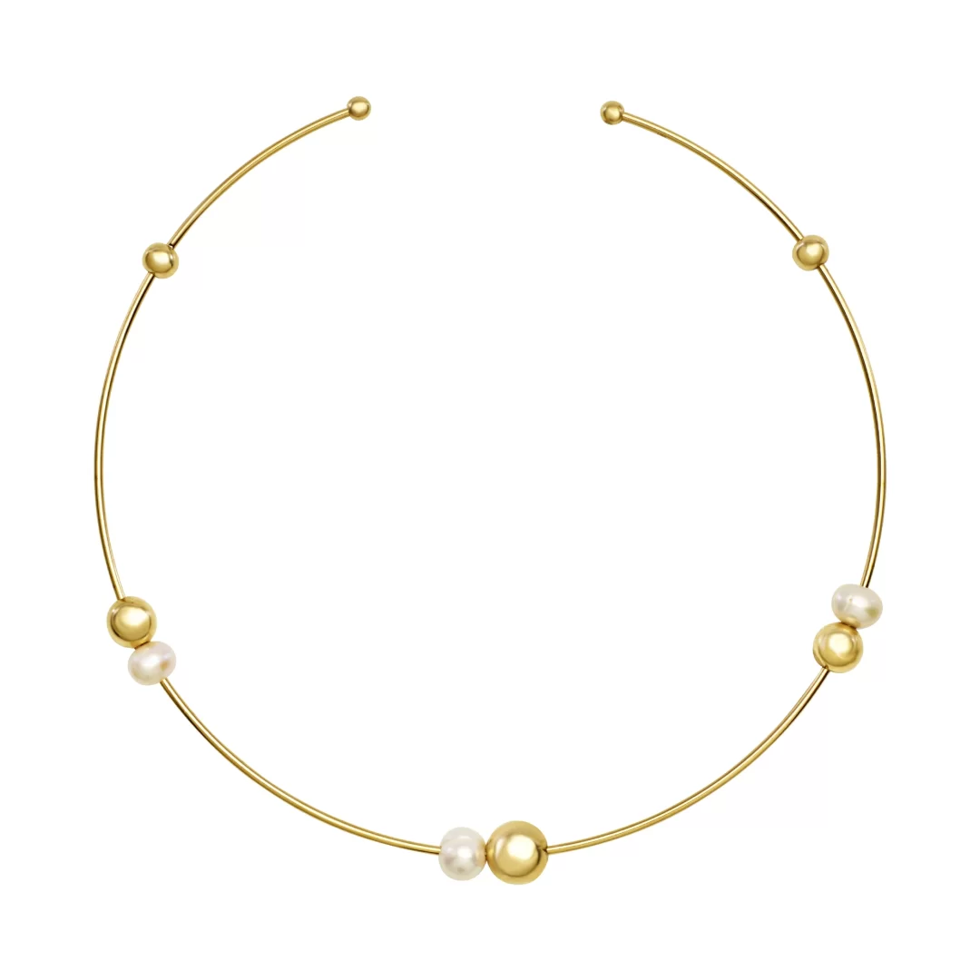 Collana in Acciaio Armonico Dorata Donna Breil Bubble Tj3777