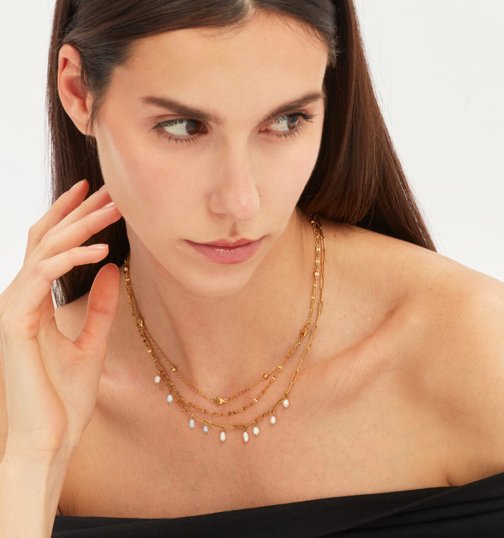 Collana Acciaio Dorato Donna Breil Magnetica System Pearl’s Dream Tj3761 - immagine 2