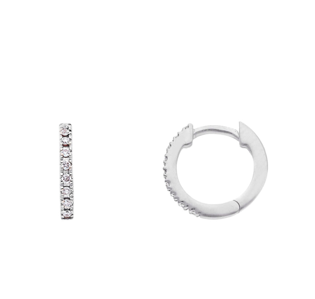 Orecchini In Oro 750 a Cerchio Piccolo con Diamanti