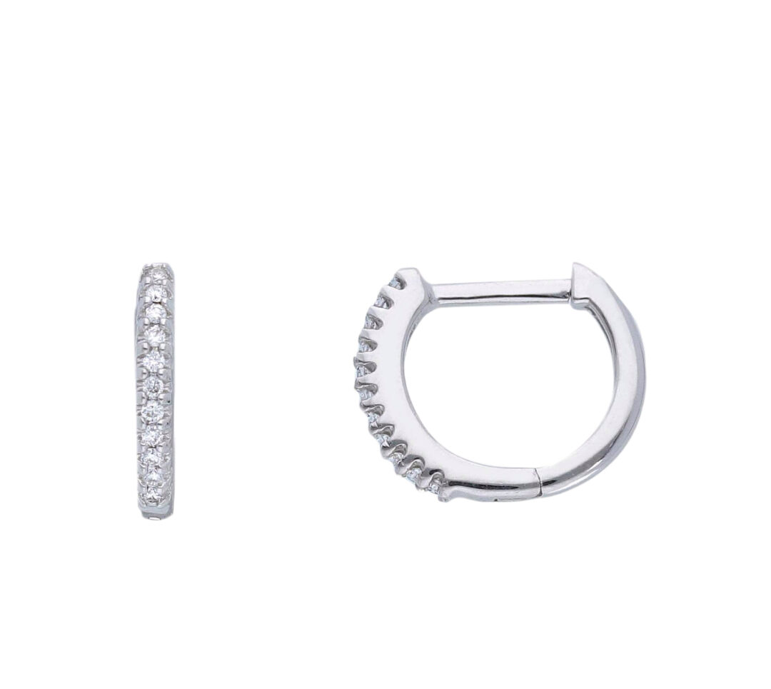 Orecchini In Oro 750 a Cerchio Piccolo con Diamanti