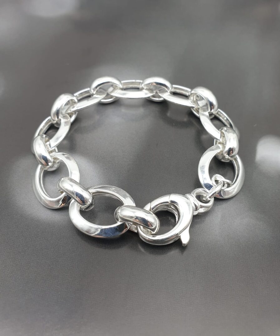 Bracciale Donna in Argento 925 a Maglia Larga Ovale - immagine 3