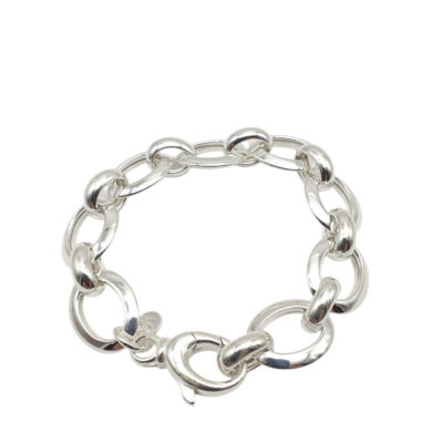 Bracciale Donna in Argento 925 a Maglia Larga Ovale