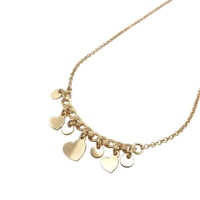 Girocollo Donna In Argento Dorato 925 con Cuoricini