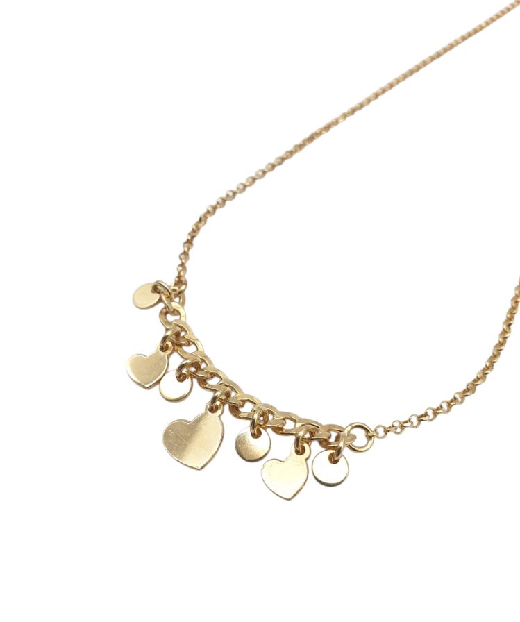 Girocollo Donna In Argento Dorato 925 con Cuoricini