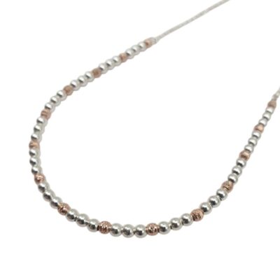 Girocollo Donna In Argento Bicolore 925 con Palline