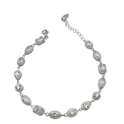 BraccialeSovrani in Argento con Zirconi Bianchi J11004