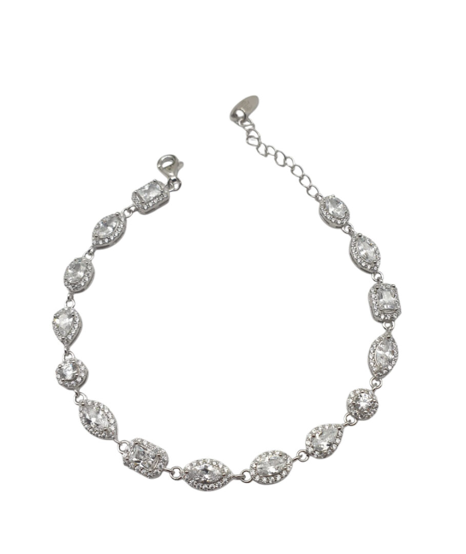 BraccialeSovrani in Argento con Zirconi Bianchi J11004