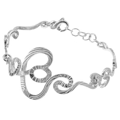 Bracciale Dune in Argento Naturale Athena con Disegno a Onde BR3181