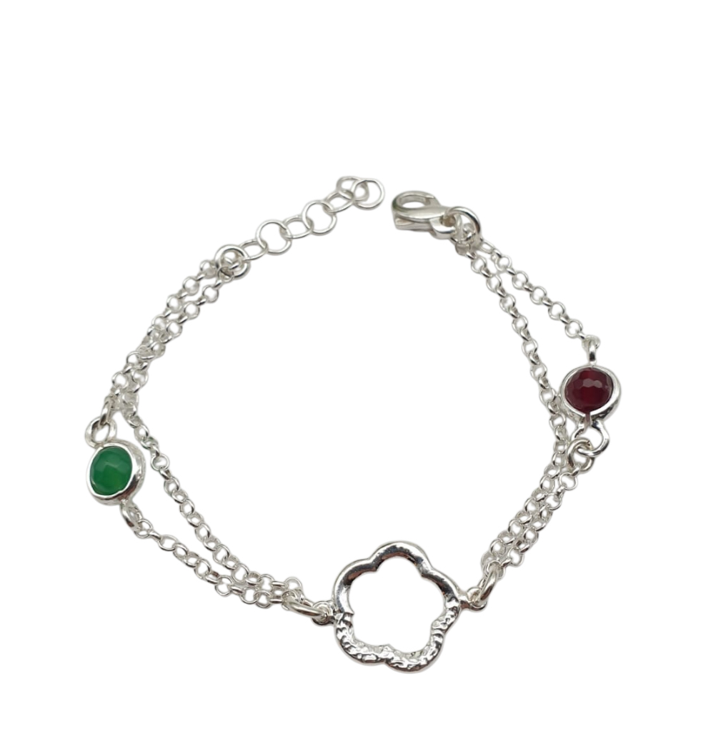 Bracciale Gaia in Argento Naturale Athena con Pietre Dure BR3099