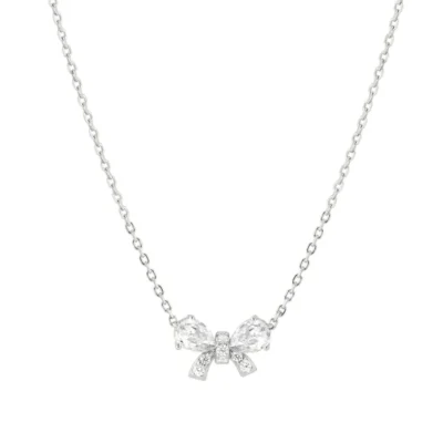 Girocollo in Argento Nomination Shine Me up Fiocco con Zirconi Bianchi 241902/008