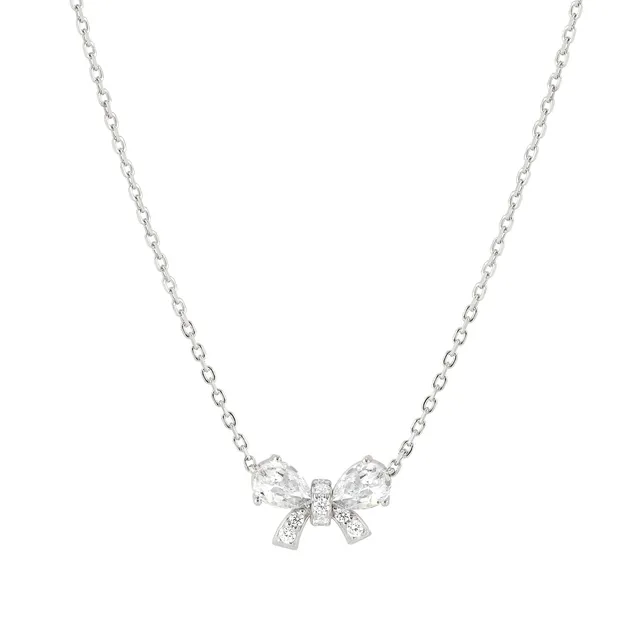 Girocollo in Argento Nomination Shine Me up Fiocco con Zirconi Bianchi 241902/008
