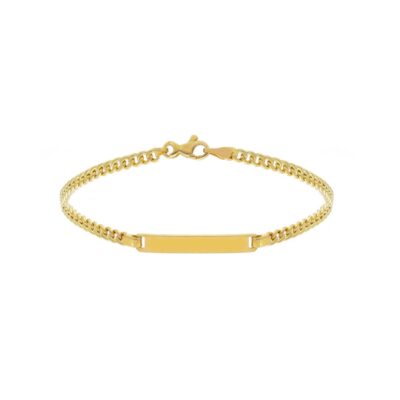 Bracciale Uomo Con Maglia Groumette in Oro Giallo 750 con Piastrina