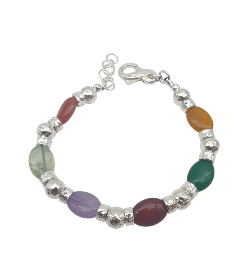 Bracciale Positano in Argento Naturale Athena con Pietre Dure BR 2638